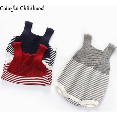 Cute Newborn Autumn Winter Rompers Toddler Baby Girl Boy stripe Jumpers infant Rompers kids Playsuit Outfits Clothes 0-24M