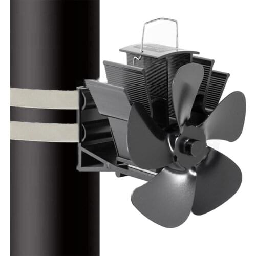 5-blade Fireplace Fan Quiet Safe Heat Powered Stove Fan Log Wood Burner Home Fireplace Fan Efficient Heat Distribution