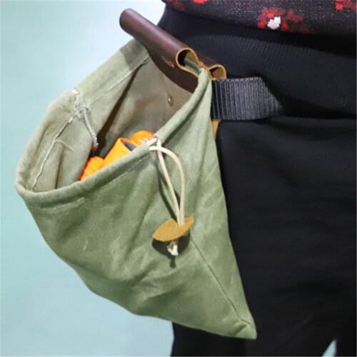 1pcs Fruit Picking Pouch Foraging Bag Leather Canvas Bag Orange Berry Puch Storage Camping Hiking Storage Tool Outdoor Equipment