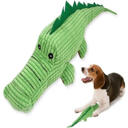 Dog Toy Teddy Golden Retriever Puppy Molar Crocodile Shape Plush Vocal Toys Shape Cute Wear-resistant Bite-resistant Pet Toys