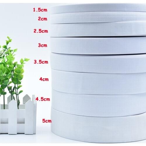 Wholesale 40Yards 1.5/2/3/4/5cm Flat Elastic Bands White Black Spandex Elastic Ribbon DIY Crafts Trousers Sewing Accessories