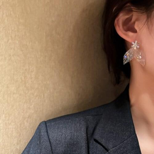 Summer new personality creative fishtail pendant earrings luxury fashion casual banquet party earrings for women