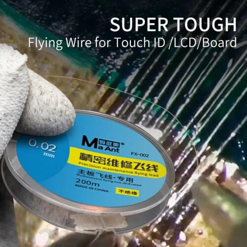 MaterXu MaAnt Jump Wire Fly Line 0.01 0.02 0.09 mm For iPhone Fingerprint Chip PCB BGA Sodering Repair As Mechanic