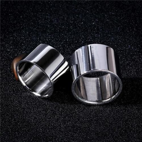 Titanium Steel 14mm/18mm Silver Color Wide Band Mens Jewelry Ring Size 6-14 For Lovers' Ring