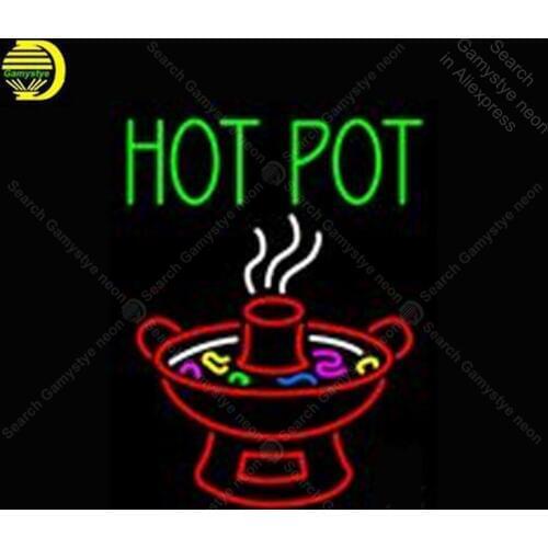 Neon Sign for Hot Pot Neon Bulb signgarage handcraft Beer bar club pub glass neon signboard Decorate Hotel restaurant advertise