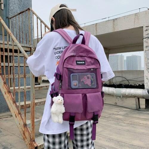 2021 New schoolbag female Korean casual back pack large capacity backpack street fashion mens Student travel backpack