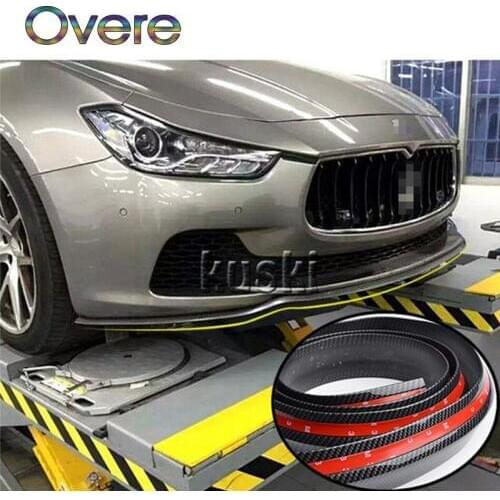 Overe 1Set Auto Car Front Chin Spoiler Carbon Stickers For Mercedes W205 W203 Volvo XC90 S60 XC60 S80 V40 Alfa Romeo 159 156