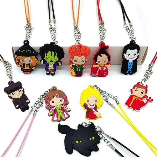 1PCS PVC Necklace Cartoon Figure Rope Chain Pendant Cute Charms Necklace Kid Party Fashion Jewelry