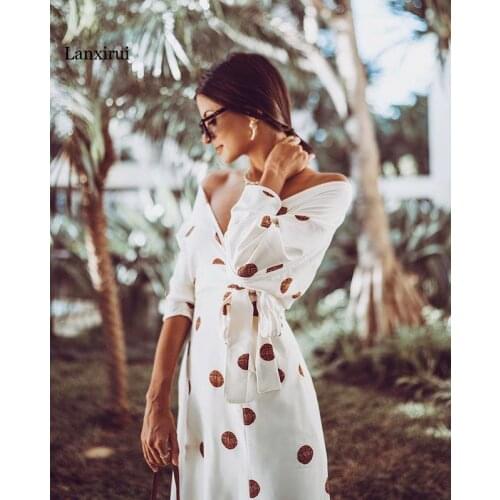 Womens Dress Spring And Autumn New Sexy Deep V Split Lace Long-Sleeved Dress Hollow Stitching Wedding Bridesmaid Beach Dress