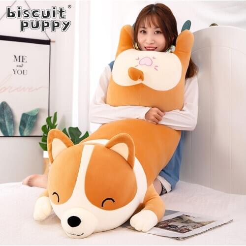 60-120cm Cartoon Shiba Inu Plush Pillow Cute Corgi Plush Toy Stuffed Soft Animal Dog Puppy Lovely Gift for Kids Kawaii Present