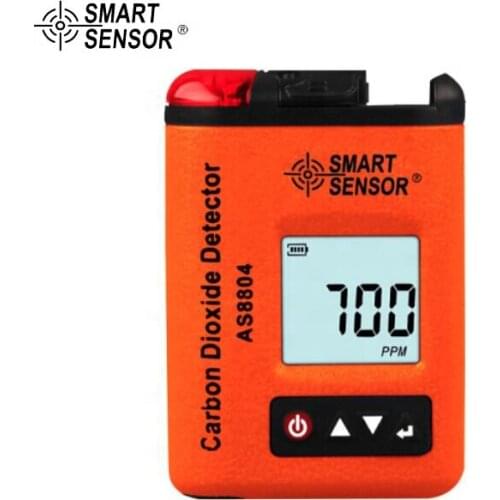 Smart Sensor AS8804 Mini Portable Clip-on Digital Carbon Dioxide Detector CO2 Gas Concentration Monitor Tester Analyzer
