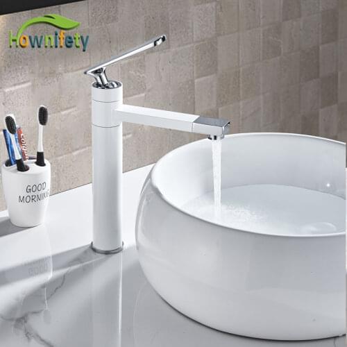 Luxury rotation multiple Bathroom Sink Faucet Deck Mount Rotation Spout Brass One hole mixer crane tap short or tall