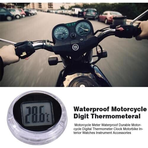 Motorcycle Meter Waterproof Durable Moto Digital Thermometer Clock Motorbike Interior Watches Instrument Accessories