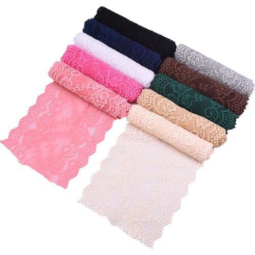 15cm Width Elastic Lace Embroidered Lace Trim Sewing Ribbon Fabric Warp Knitting DIY Craft Garment Accessories Wedding Decor