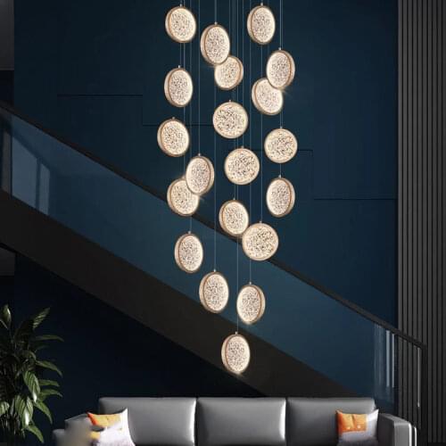 Modern staircase chandelier lighting bedroom bedside hanging lamp kitchen dining room round led chandeliers for living room