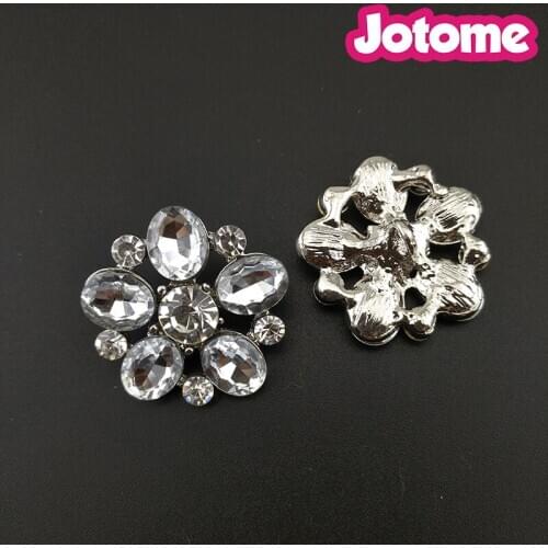 100pcs/lot Wedding Decoration Bride Accessories Wedding bouquet Brooch 25 mm Rhinestone And Acrylic Flower Button