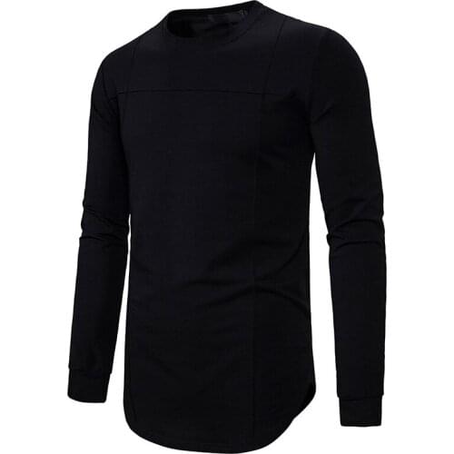 Patchwork Pullover Men 2021 Autumn New Slim Fit Long Sleeve T Shirt Men Hip Hop Streetwear Casual Tshirt Men Camisetas Hombre