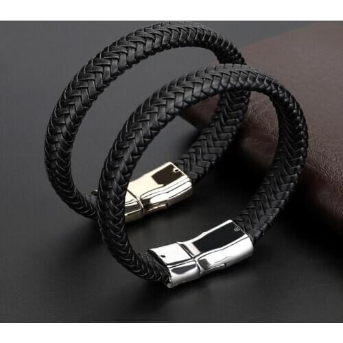 Vintage Men Weave Faux Leather Bracelet Bangle Wristband Party Jewelry Gift