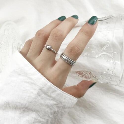 925 Sterling Silver Geometric Round Open Rings For Women Personality Simple Style Lady Prevent Allergy Sterling-silver-jewelry