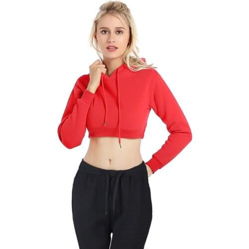 2021 Spring/Summer Fashion Crop Sweater Short Sweatshirt Hooded Round Neck Long Sleeve Sweater Womens Pullover Short Top