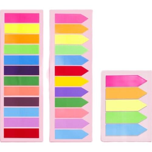 100/200 Pcs Cate Color Coding Sticky Notes Label Self-stick Note 0.5 X 1.7 Inch School Supplies Kawaii Journaling Stationery