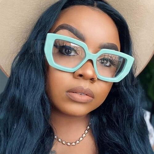 2020 Trends Office Anti Blue Light Oversized Glasses Computer Women Men Thick Square Eyeglasses Myopia Reading Glasses Frame