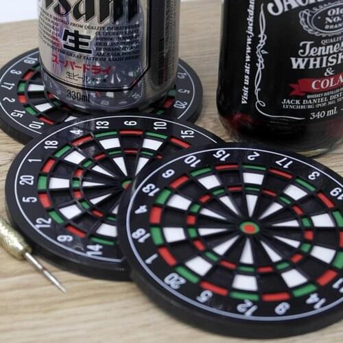 4pcs/set Dart Board Styled Coaster Mini Dart Board Drink Coaster Kitchen Utensils Table Mats Heat-resistant Mug Cup Coasters