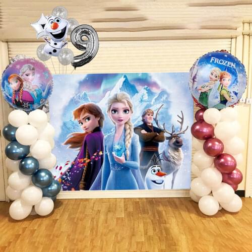 56/57pcs Disney Frozen Elsa Birthday Balloons Set DIY Arch Garland Baloon Kit Kids Girls Gifts Baby Shower Olaf Baptism Globos