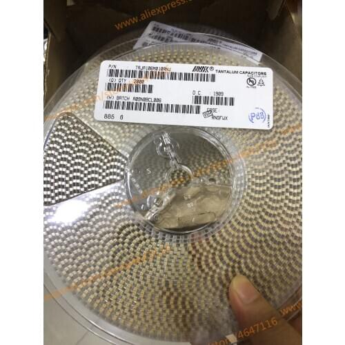 Free Shipping 2000PCS/plates TAJA106M010RNJ 106A 10V 10uF 20% 1206 3216 Type A SMD Tantalum capacitor