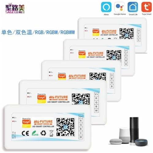 DC5-24V 12V Tuya Wireless LED Wifi Controller IOs Android APP Alexa Google Voice Control for DIM CCT RGB RGBW RGBCCT Strip tape