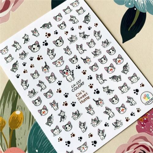 CA-006-170-225 Dòngw Cute cat Persian cat 3D Back glue Nail decal Nail sticker Nail decoration Nail art Nail tool Nail ornament