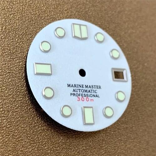 28.5mm Watch Dial for NH35 Movement Watch Dial w/ Luminous Plate Literal DIY Replacement Part