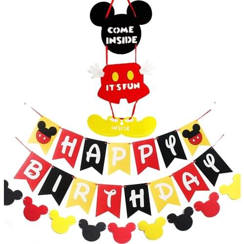 Mickey Mouse Party Decor 1st Birthday, Mickey Mouse Birthday Party Supplies for Kids Mickey Banner Mickey Themed Party Decor