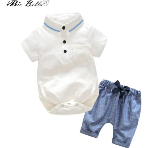Biobella Kids Boys Summer Clothes Set Fashion Gentleman Wedding Party Children Boys Clothing Suit Baby Boys Outfits Costume 0-3T
