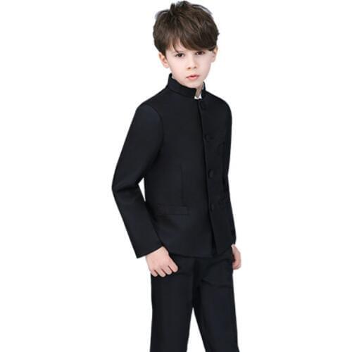 Children Chinese Tunic Suit Kids Folk Costume Boy graduating Dance Costume Blazer Coat+pants Business performance chorus Suit