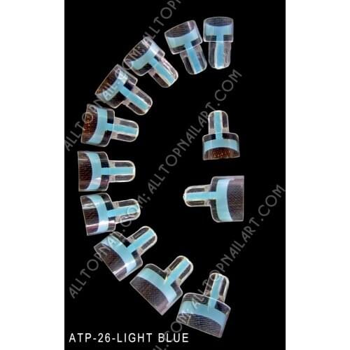 French Wrap Plus Nail Art Tips Light Blue Double Tip 128ct in 16 sizes/box - 200box FedEx&DHL Free Shipping