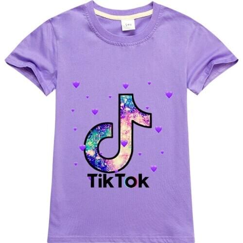 Baby Girls Boys Kawaii TIK TOK Print Cartoon T Shirt Girls Tops New Summer Kids Clothes Princess Cotton Tshirt