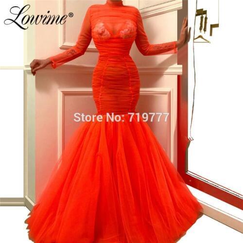 Hot Sexy Illusion Evening Gown See Through Mermaid Party Dress 2020 Full Sleeves Slim Mermaid Prom Dresses Vestido De Festa New