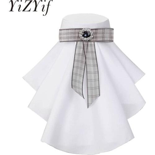 Fake Collar Women Detachable Collar Victorian Renaissance Detachable Ruffled Jabot Neck Collar Stage Party Steampunk Costume