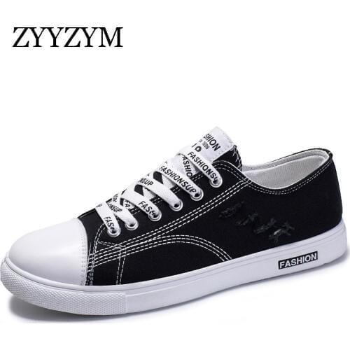 Men Canvas Shoes 2020 Spring Summer Lace-Up Unisex Classic Style Breathable Student Fashion Sneakers Mens Vulcanized Shoes