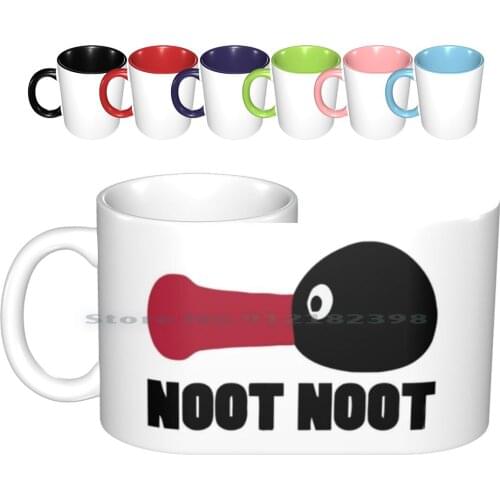Noot Noot Ceramic Mugs Coffee Cups Milk Tea Mug Pingu Nut Penguin Cartoon Kids 80s 90s Classic Series Tv Retro Creative