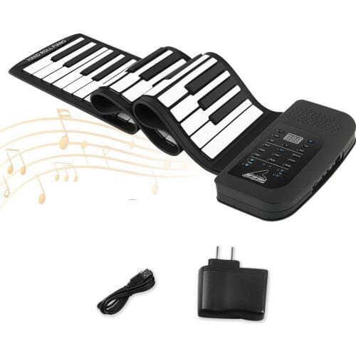Roll Up Piano Keyboard, KONIX 61 Keys Electric Piano Keyboard - Support MIDI Out Portable Flexible Digital Music Keyborad