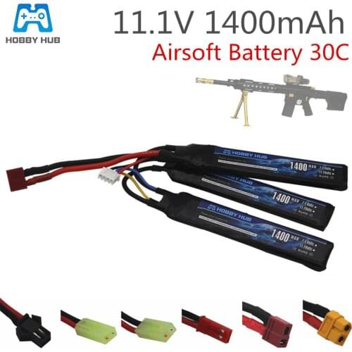Hobby Hub 1400mAh 11.1V 30C 3S Lipo Battery Tamiya Water Air Pistol Electric RC Parts Powerful AKKU For Airsoft Gun Toy Battery