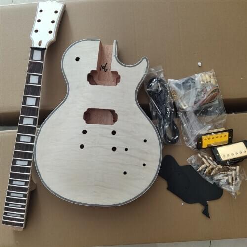 Best 1 Set Unfinished Electric Guitar Neck And Body Guitar Kit DIY Part All Hardware
