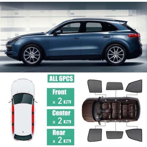 Side Windows Magnetic Sun Shade UV Protection Ray Blocking Mesh Visor Fit For Porsche Cayenne 2010-2018