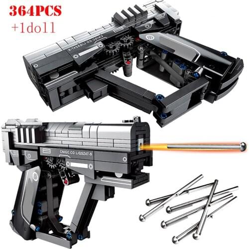 City Police Pistol Model Building Blocks Gun Military WW2 Weapon Gun Bullet Technical Bricks Educational Toys For Children Gifts