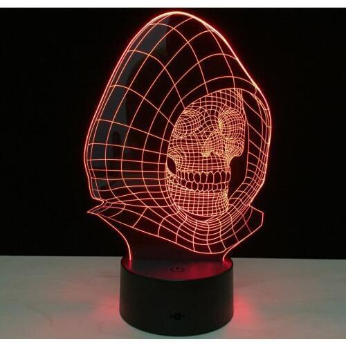 3D LED Skull Lamp 7 Color Visual Night Lights For Kids USB Table Lampara Lampe Baby Sleeping Nightlight Usb Gifts Bedside Decor