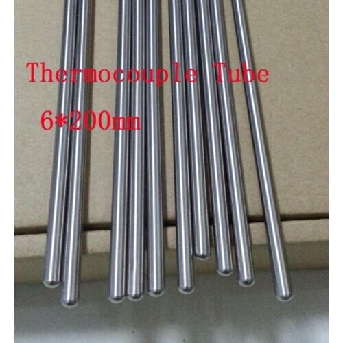 Customized 6*200mm One End Round Head Grade A Quality SS304 Thermocouple Protection Pipe, 50 pcs / lot