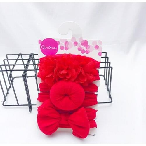3Pcs/lot Baby Girl Accessories Bow Headband Newborn Bowknot Round Ball Headwrap Flower Turban Girls Kids Hair Bands Gift Sets