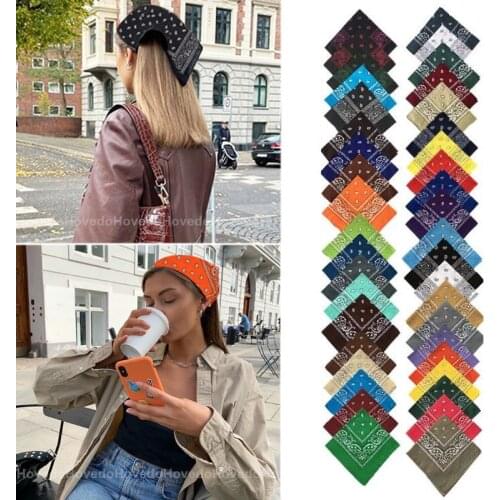 Vintage Bohemia Print Bandana Scarf Hair Bands for Girls Women Headband Scarf Face Mask Cross Turban Bandanas Headwear gifts